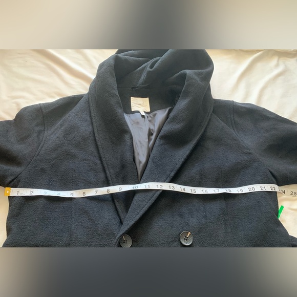 New Avec Les Filles Black Double Breasted Hooded Robe Coat Size XL Anthropologie - Picture 9 of 15